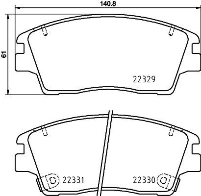 Hella 8DB 355 031-671 Brake Pad Set, disc brake 8DB355031671