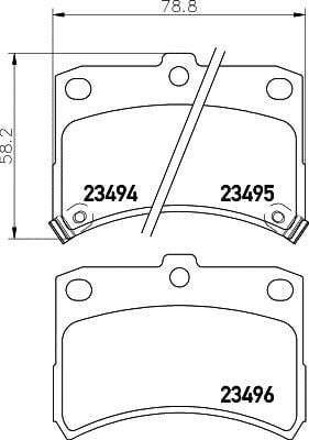 Hella 8DB 355 039-671 Brake Pad Set, disc brake 8DB355039671