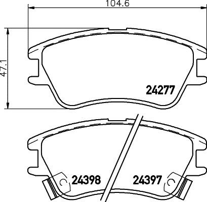 Hella 8DB 355 006-671 Brake Pad Set, disc brake 8DB355006671