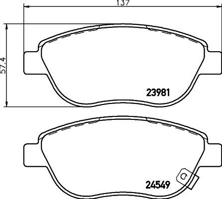 Hella 8DB 355 032-551 Brake Pad Set, disc brake 8DB355032551