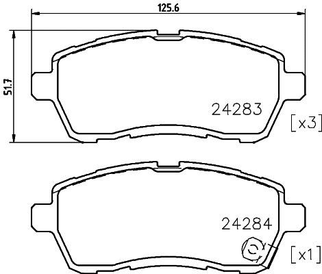 Hella 8DB 355 036-551 Brake Pad Set, disc brake 8DB355036551