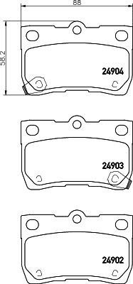 Brake Pad Set, disc brake Hella 8DB 355 014-861