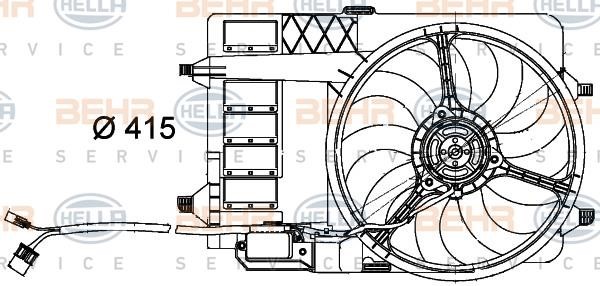 Hella 8EW 351 000-291 Hub, engine cooling fan wheel 8EW351000291
