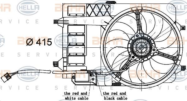 Hella 8EW 351 000-301 Hub, engine cooling fan wheel 8EW351000301