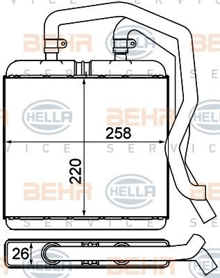 Hella 8FH 351 000-601 Heat exchanger, interior heating 8FH351000601