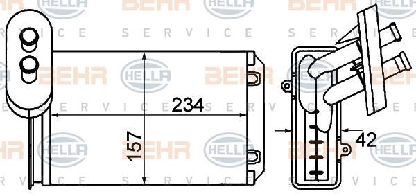 Hella 8FH 351 001-611 Heat exchanger, interior heating 8FH351001611