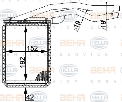 Hella 8FH 351 001-641 Heat exchanger, interior heating 8FH351001641