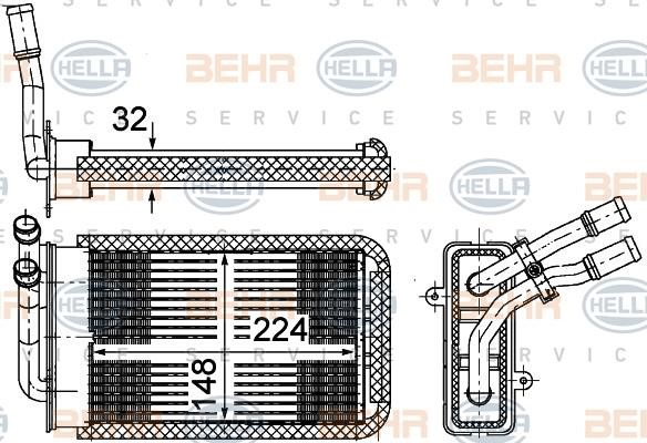 Hella 8FH 351 002-141 Heat exchanger, interior heating 8FH351002141