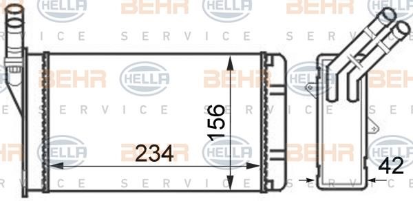 Hella 8FH 351 024-301 Heat exchanger, interior heating 8FH351024301