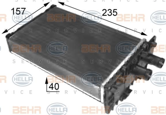 Hella 8FH 351 024-431 Heat exchanger, interior heating 8FH351024431