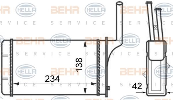 Hella 8FH 351 024-461 Heat exchanger, interior heating 8FH351024461