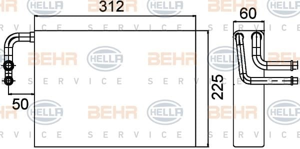 Hella 8FV 351 210-801 Air conditioner evaporator 8FV351210801