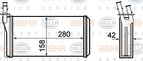 Hella 8FH 351 308-401 Heat exchanger, interior heating 8FH351308401