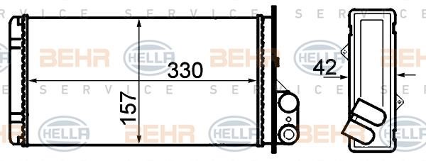 Hella 8FH 351 308-541 Heat exchanger, interior heating 8FH351308541