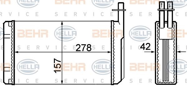 Hella 8FH 351 308-661 Heat exchanger, interior heating 8FH351308661