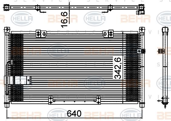 Hella 8FC 351 304-571 Condenser, air conditioning 8FC351304571