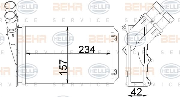 Hella 8FH 351 311-284 Heat exchanger, interior heating 8FH351311284