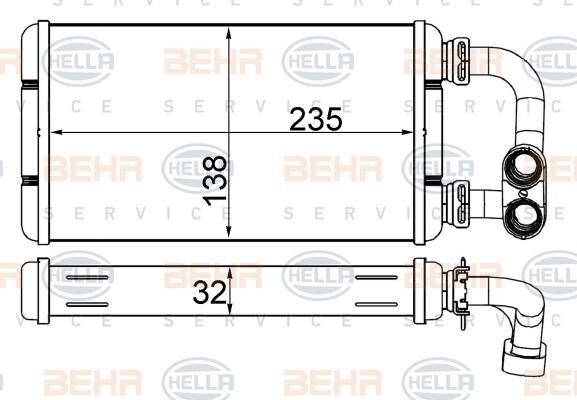 Hella 8FH 351 311-294 Heat exchanger, interior heating 8FH351311294