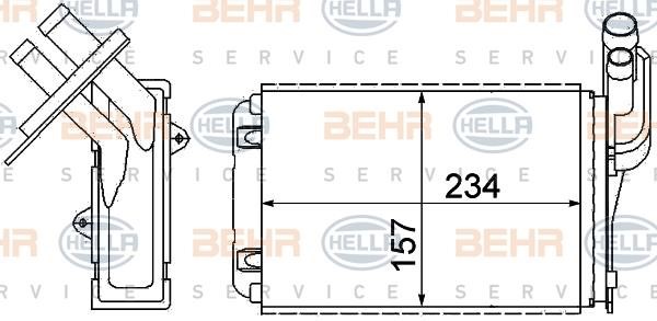 Hella 8FH 351 311-631 Heat exchanger, interior heating 8FH351311631