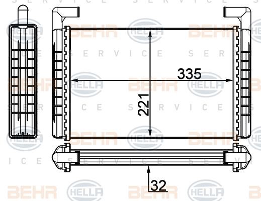 Hella 8FH 351 312-374 Heat Exchanger, interior heating 8FH351312374