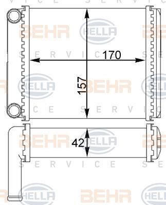 Hella 8FH 351 312-524 Heat exchanger, interior heating 8FH351312524