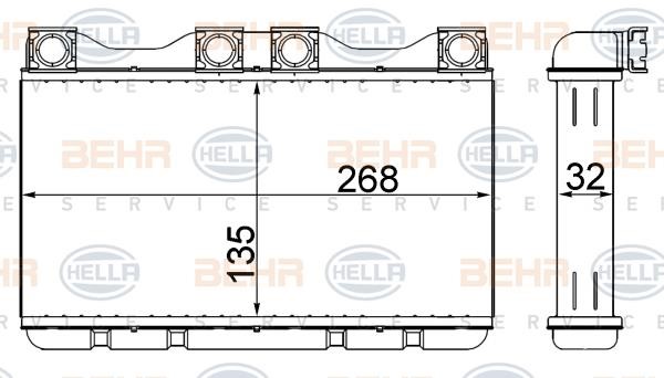Hella 8FH 351 312-754 Heat exchanger, interior heating 8FH351312754