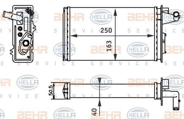 Hella 8FH 351 313-041 Heat exchanger, interior heating 8FH351313041