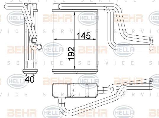 Hella 8FH 351 313-164 Heat exchanger, interior heating 8FH351313164