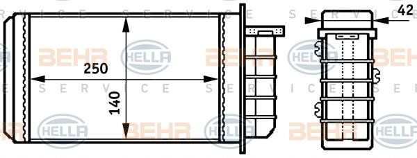 Hella 8FH 351 313-191 Heat exchanger, interior heating 8FH351313191