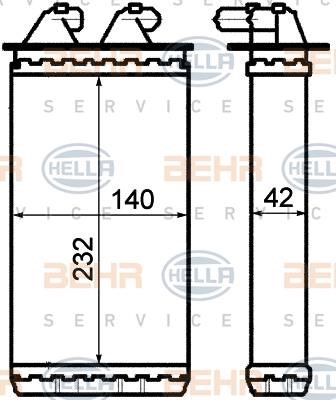 Hella 8FH 351 313-201 Heat exchanger, interior heating 8FH351313201