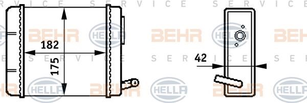 Hella 8FH 351 313-211 Heat exchanger, interior heating 8FH351313211