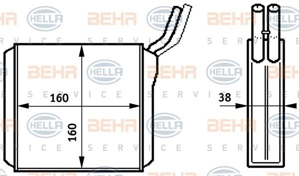 Hella 8FH 351 313-261 Heat exchanger, interior heating 8FH351313261