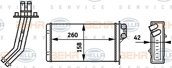 Hella 8FH 351 313-311 Heat exchanger, interior heating 8FH351313311