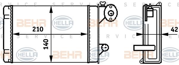Hella 8FH 351 313-341 Heat exchanger, interior heating 8FH351313341