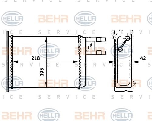 Hella 8FH 351 313-371 Heat exchanger, interior heating 8FH351313371