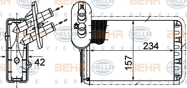 Hella 8FH 351 313-451 Heat exchanger, interior heating 8FH351313451