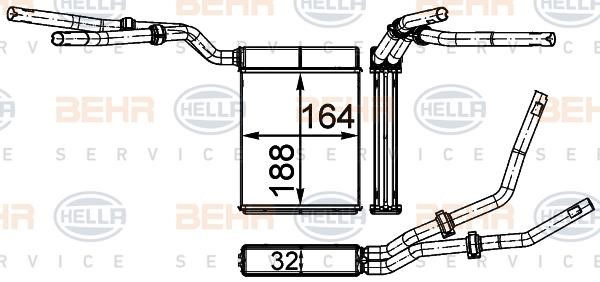 Hella 8FH 351 315-634 Heat exchanger, interior heating 8FH351315634