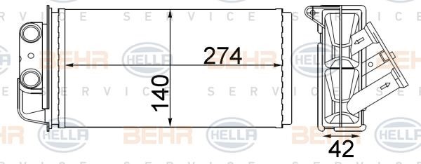 Hella 8FH 351 331-374 Heat exchanger, interior heating 8FH351331374