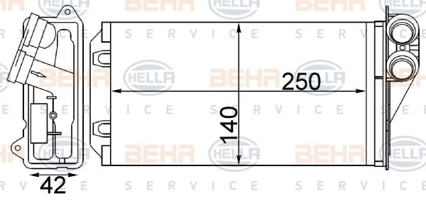 Hella 8FH 351 511-524 Heat exchanger, interior heating 8FH351511524
