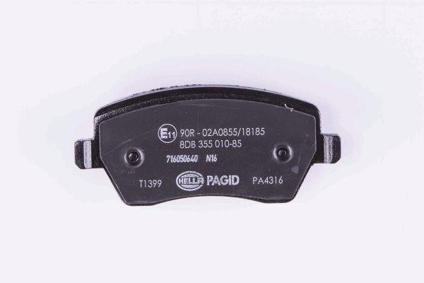 Brake pad set Hella 8DB 355 010-851