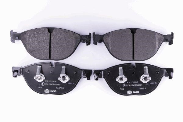 Brake pad Jaguar F-Type: 8DB355021381 Hella Brake pad set