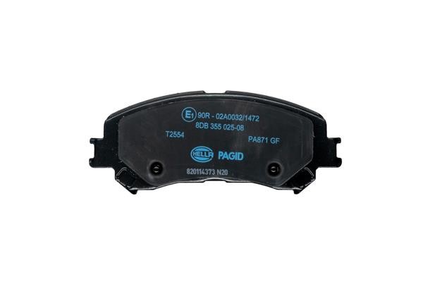 Brake pad set Hella 8DB 355 025-081