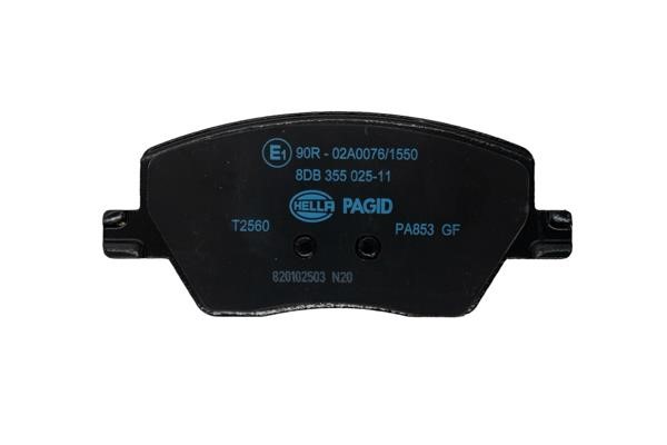Brake Pad Set, disc brake Hella 8DB 355 025-111