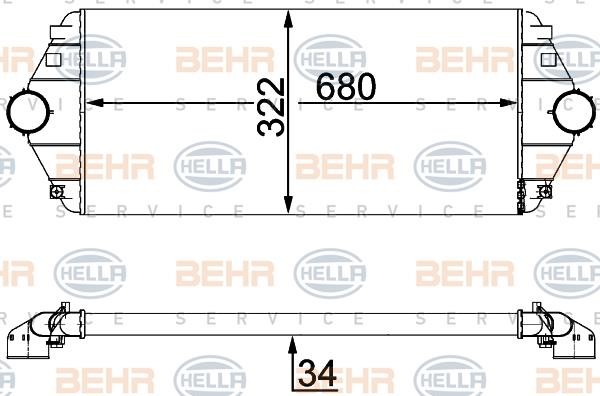 Hella 8ML 376 700-544 Intercooler, charger 8ML376700544