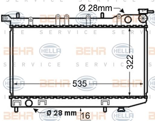 Hella 8MK 376 704-691 Radiator, engine cooling 8MK376704691