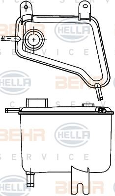 Hella 8MA 376 704-871 Expansion Tank, coolant 8MA376704871