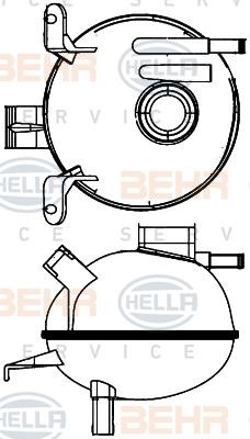 Hella 8MA 376 704-901 Expansion Tank, coolant 8MA376704901