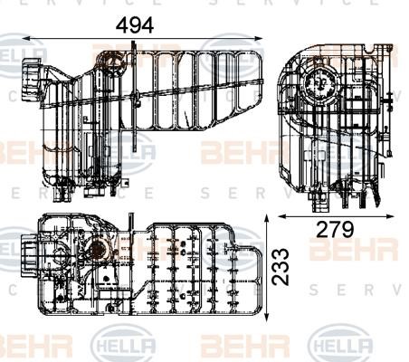 Hella 8MA 376 705-464 Expansion tank 8MA376705464