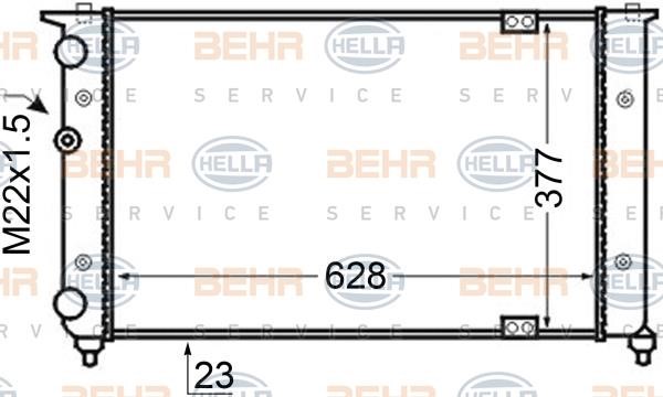 Hella 8MK 376 705-561 Radiator, engine cooling 8MK376705561