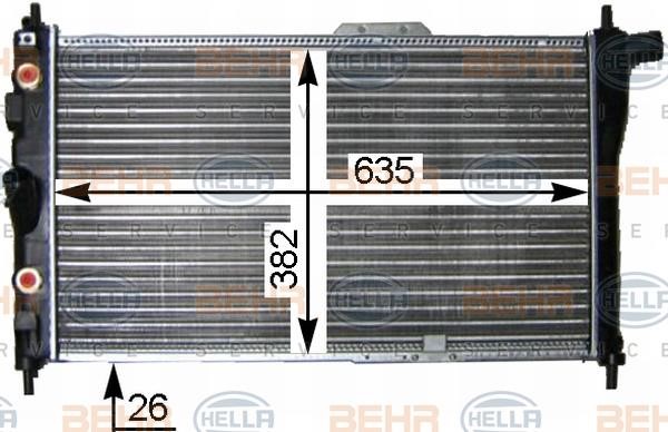 Hella 8MK 376 705-581 Radiator, engine cooling 8MK376705581